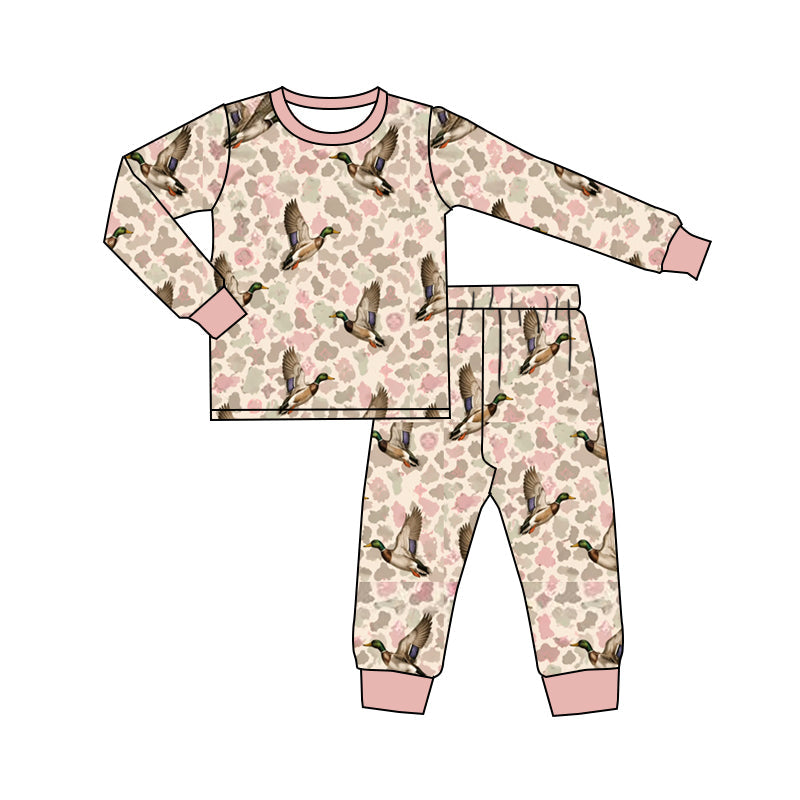 Preorder MOQ 5 pcs Each Style Mallard Ducks Camo Pink Kids Matching Clothes, Bags & Blanket