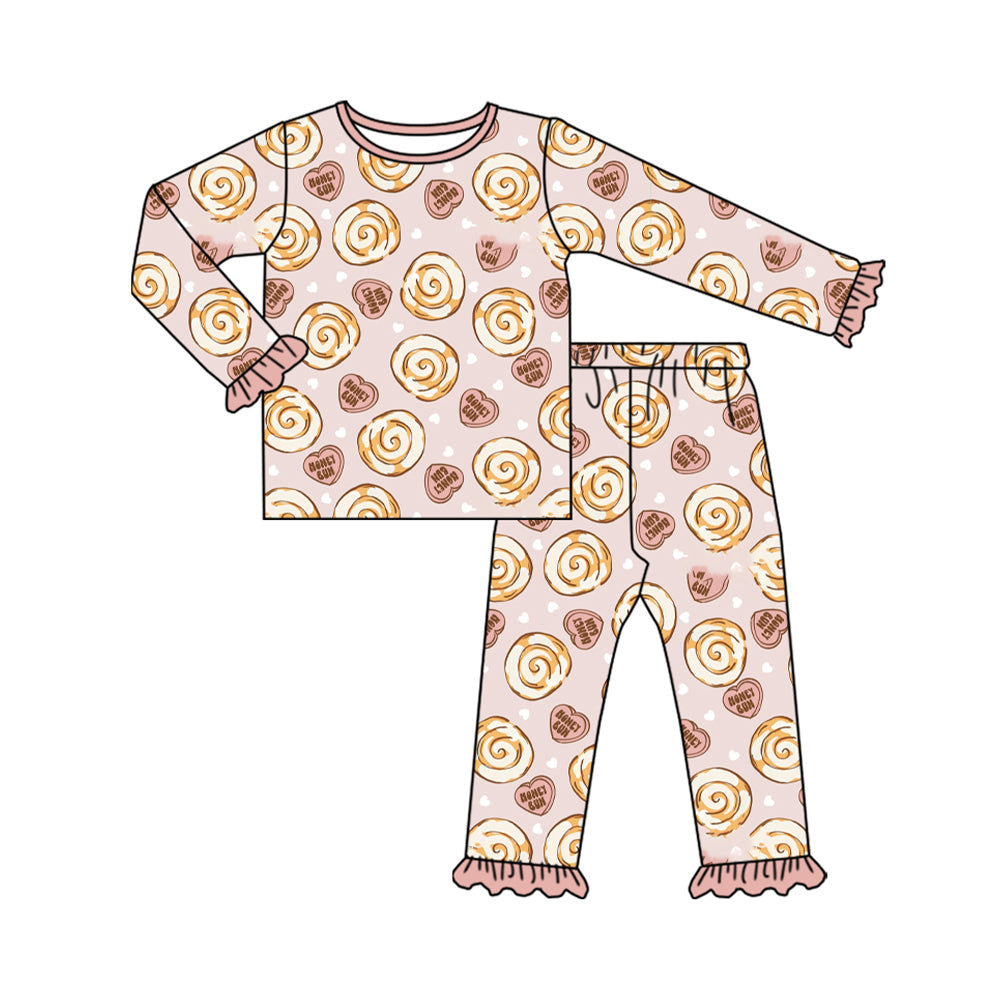 Preorder MOQ 5 pcs Each Style Valentine's Day Lollipop Love Pajamas Kids Matching Clothes