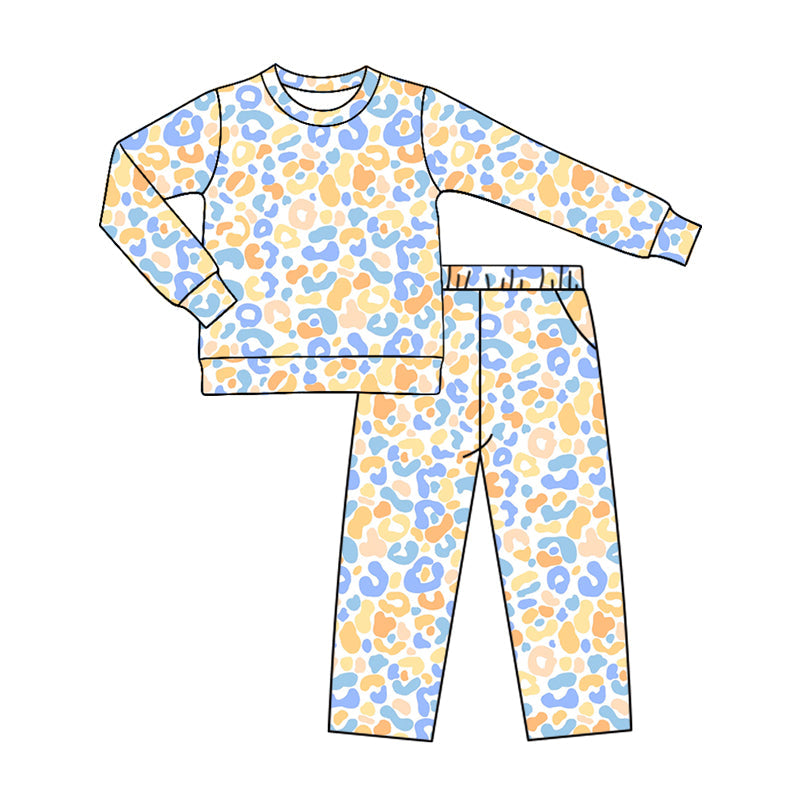 Preorder MOQ 5 pcs Each Style Colorful Leopard Kids Matching Clothes