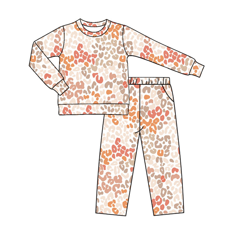 Preorder MOQ 5 pcs Each Style Colorful Leopard Kids Matching Clothes