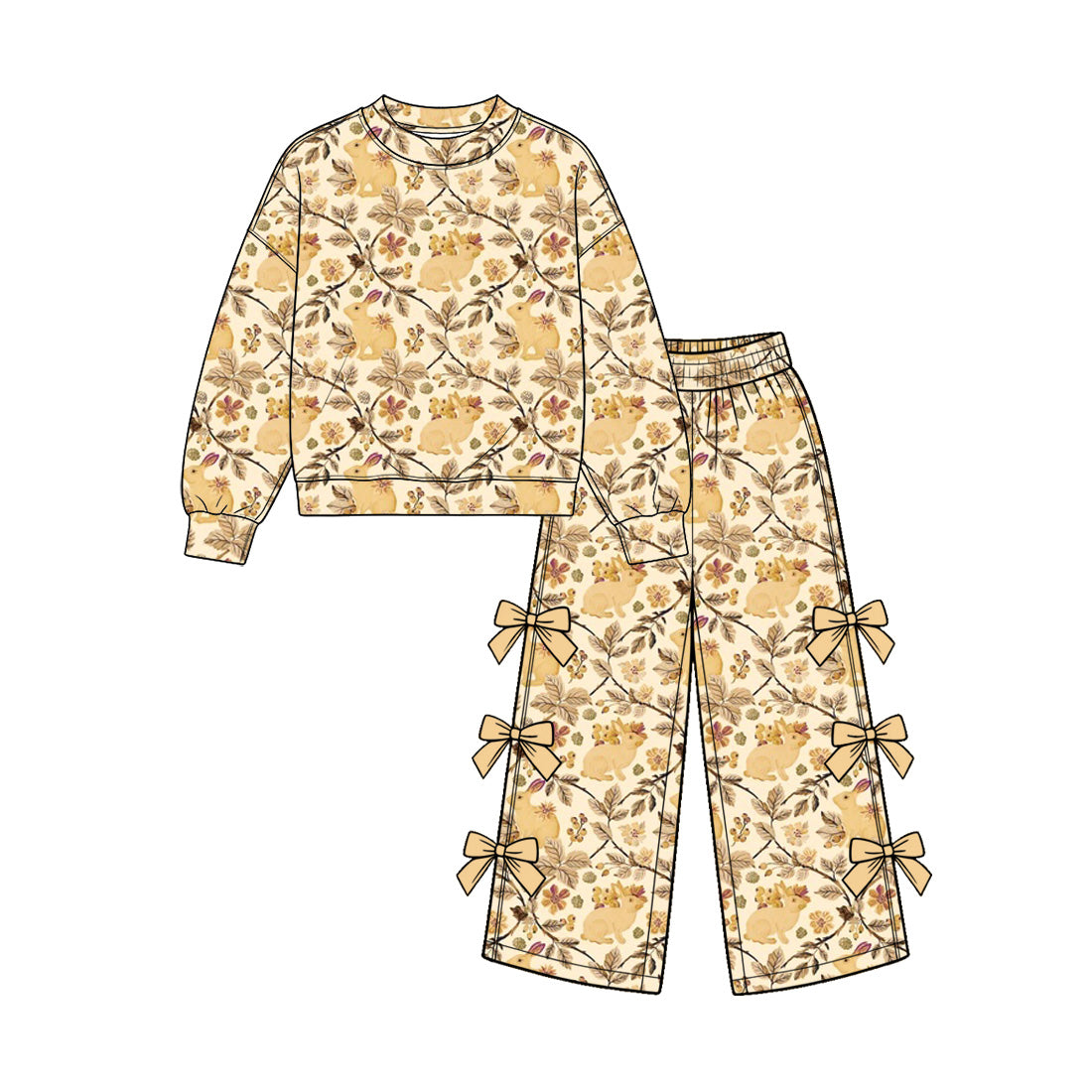Preorder MOQ 5 pcs Each Style Mallard Ducks Bows Kids Matching Clothes