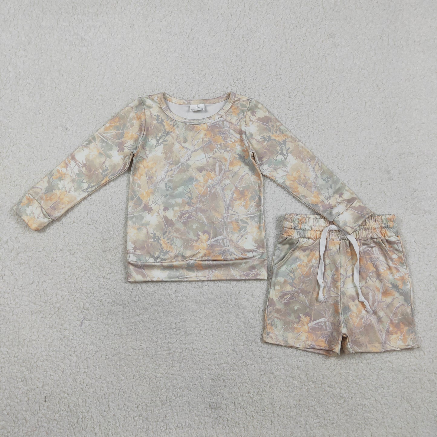 GLS0058 Branch and Leaf Long-Sleeved Shorts Girls Set 202601 RTS