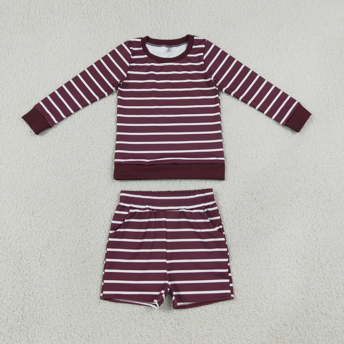 GLS0130 Solid Color Purple Stripe Yoga Girls Shorts Set 202609 RTS