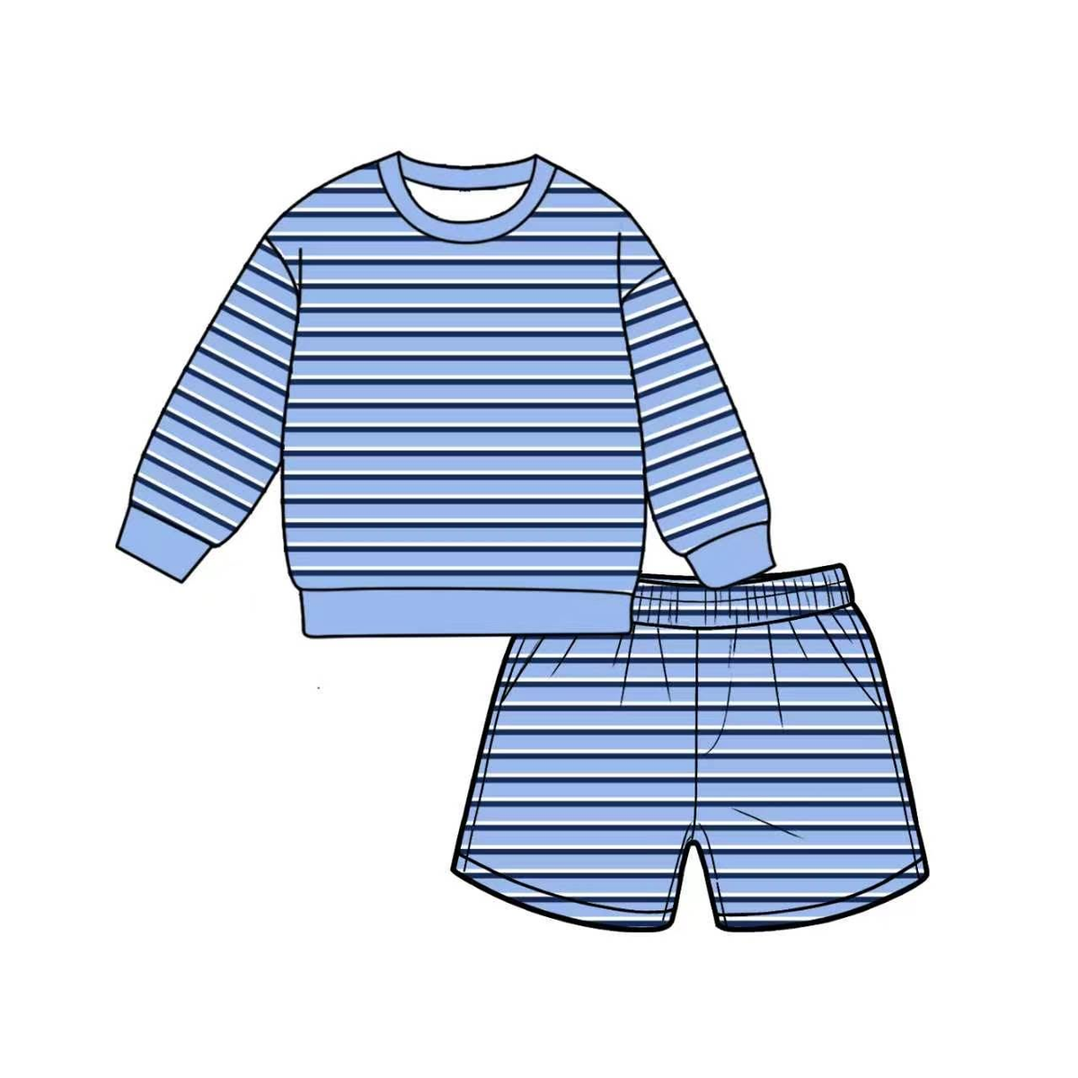 Preorder MOQ 5 PCS Solid Color Stripe Long Sleeve Yoga Adult Women's Shorts Sets