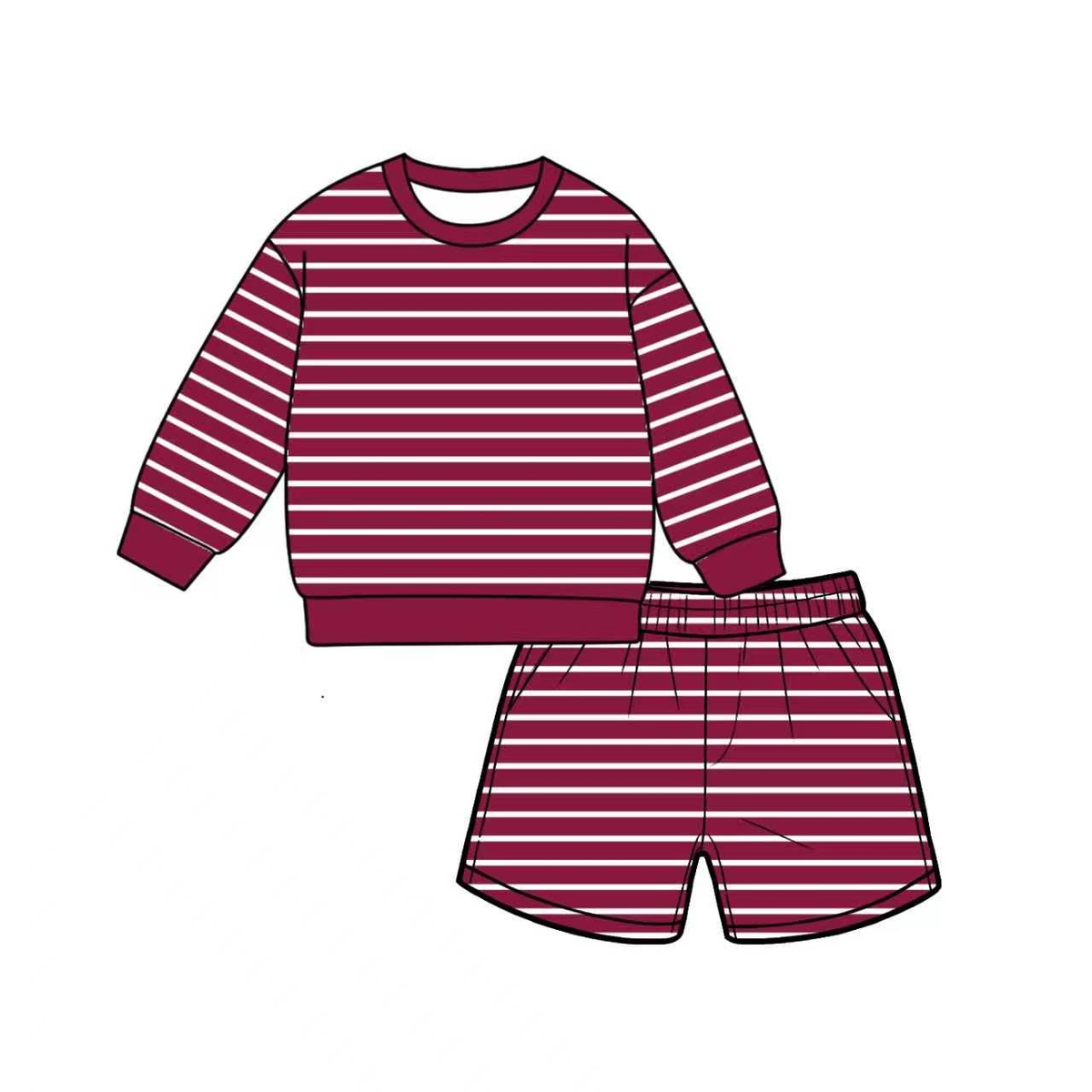 Preorder MOQ 5 PCS GLS0143 Adult Female Purple Red Stripe Long Sleeve Shorts Yoga Sets 202607