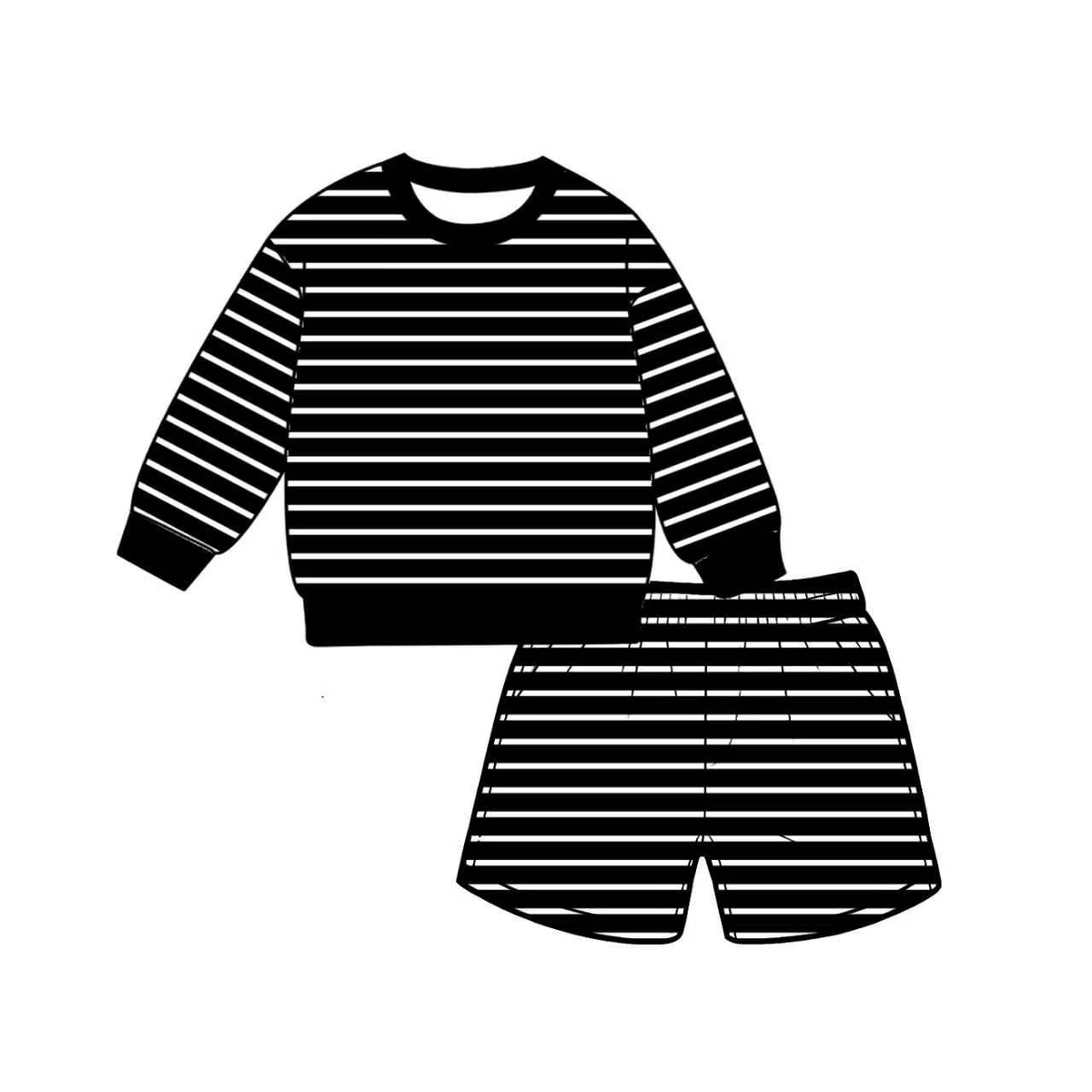 Preorder MOQ 5 PCS Solid Color Stripe Long Sleeve Yoga Adult Women's Shorts Sets