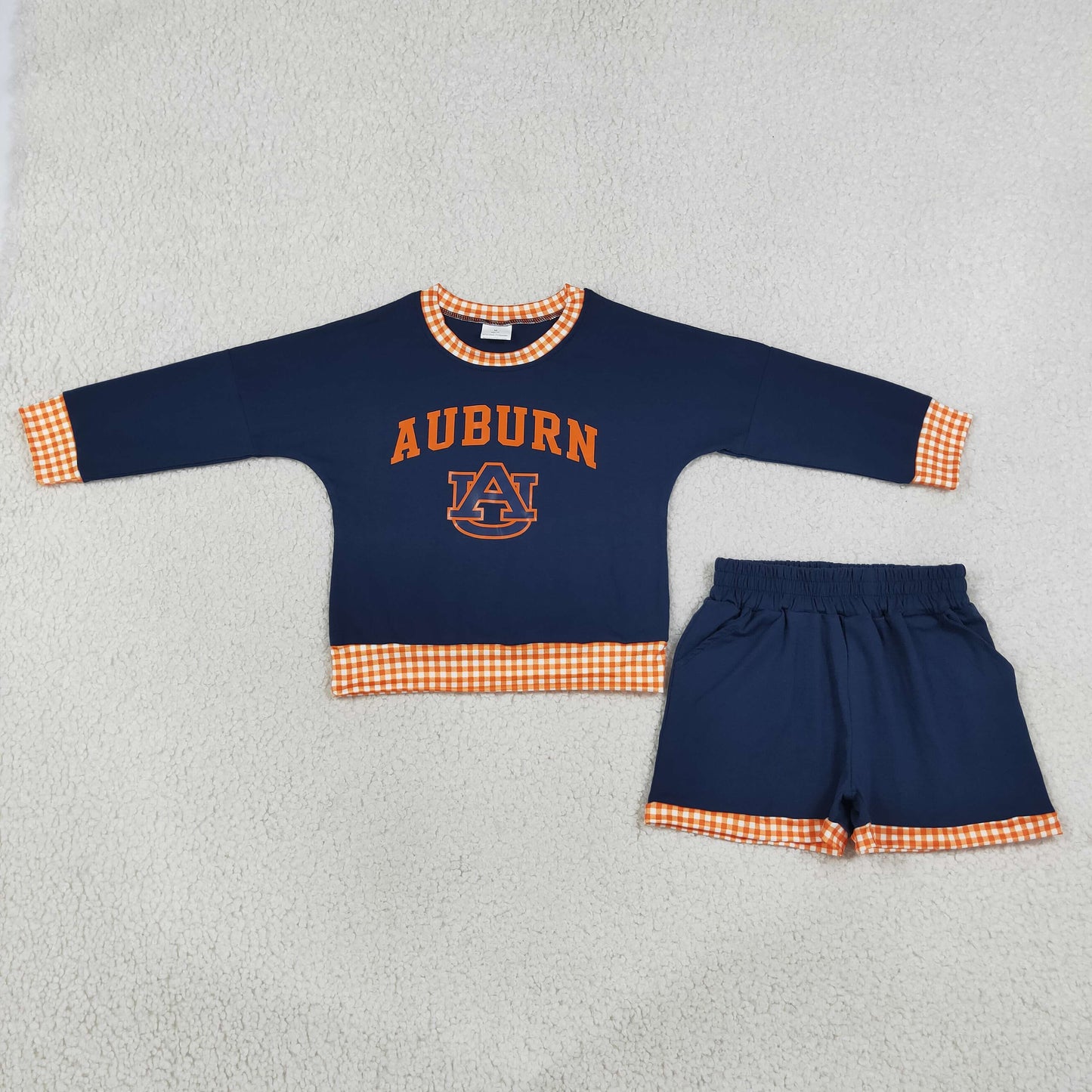 GLS0162 Vinyl School Team AUBURN Yoga Girls Shorts Set