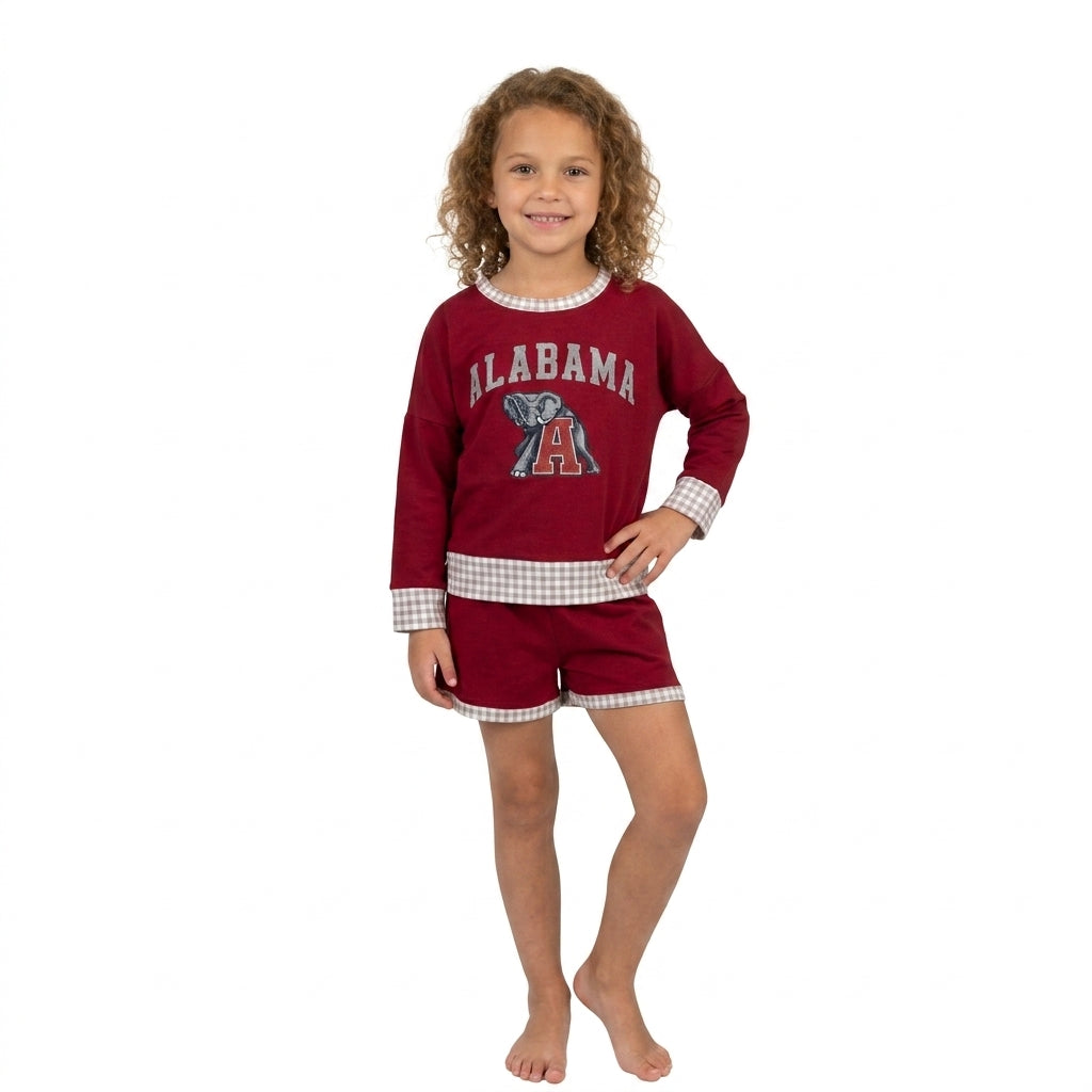 GLS0165 Vinyl School Team ALABAMA Girls Shorts Set 202609 RTS