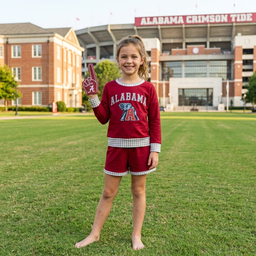 GLS0165 Vinyl School Team ALABAMA Girls Shorts Set 202609 RTS