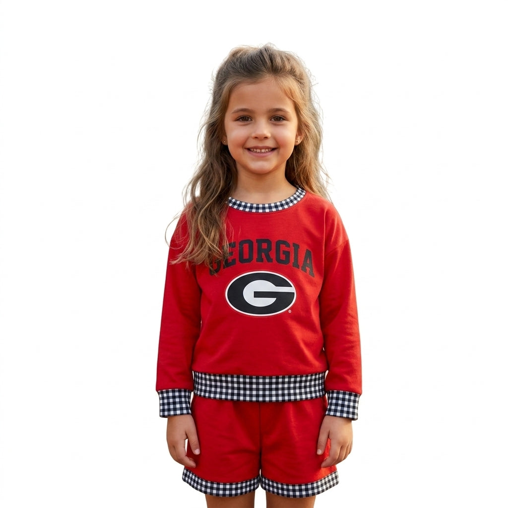 GLS0168 Vinyl School Team GEORGIA Yoga Girls Shorts Set 202609 RTS