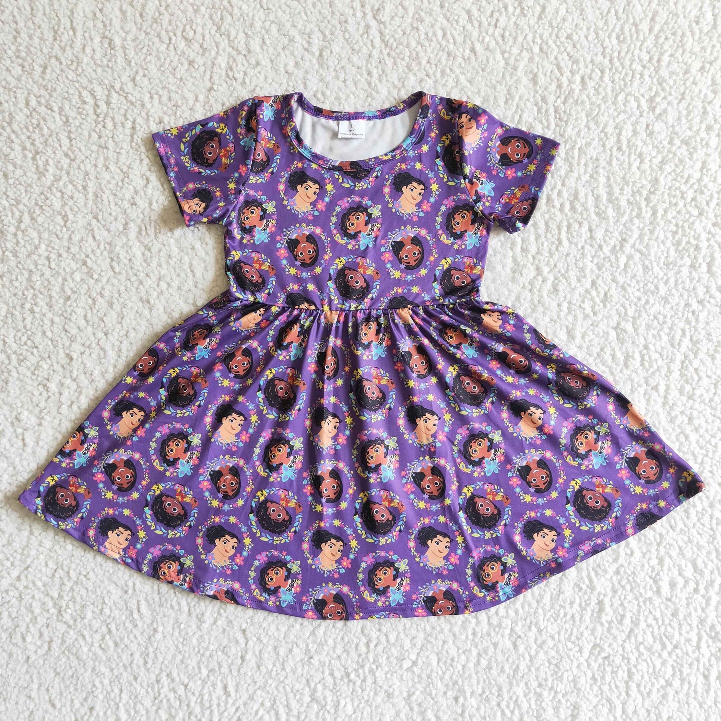 Clearance GSD0008 Encanto purple short sleeve dress High quality