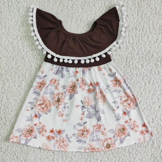 Clearance GSD0023 Girls sleeveless white ball flower dress