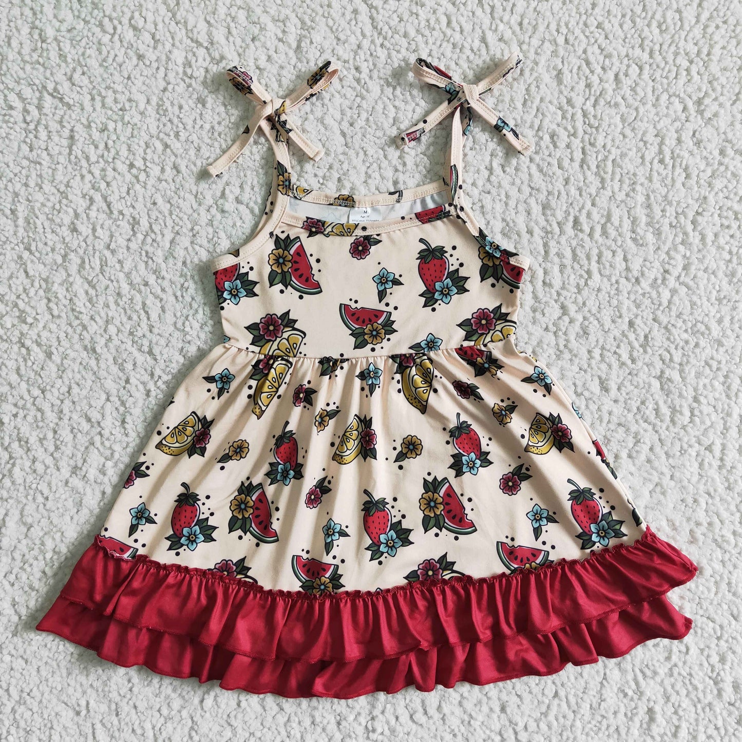 Clearance GSD0087 Girls fruit flower halter frock