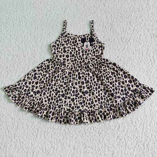 Clearance  GSD0104 Leopard print Mickey halter dress