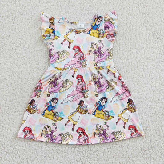 Clearance GSD0168 Girls Disney Princess flying sleeve dress