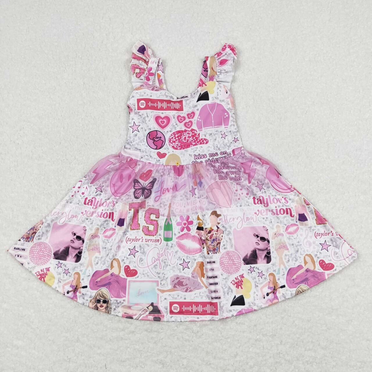 GSD0691 Taylor Pink Flying Sleeve Dresses for Girls RTS 202508