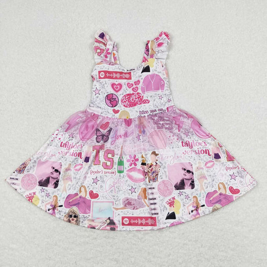 GSD0691 Taylor Pink Flying Sleeve Dresses for Girls RTS 202508