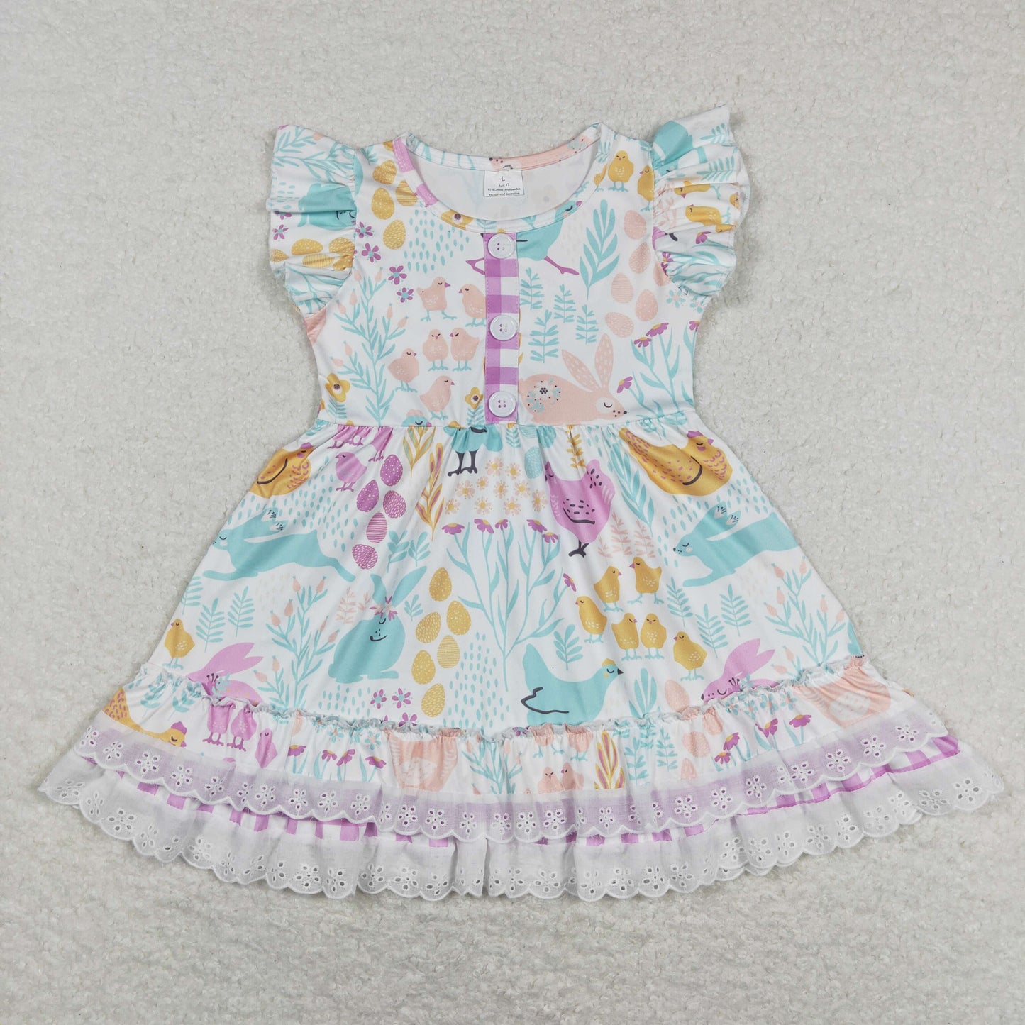 GSD0701 Mint Green sleeveless dress with Chick pattern Easter outfit sets  boutique baby girl outfit RTS 202412