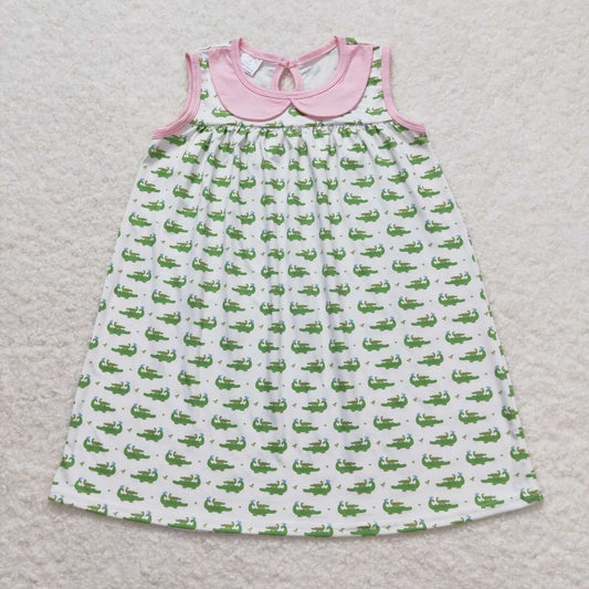 GSD0840 Crocodile Pink Doll Collar Sleeveless Dresses for Girls RTS 202509