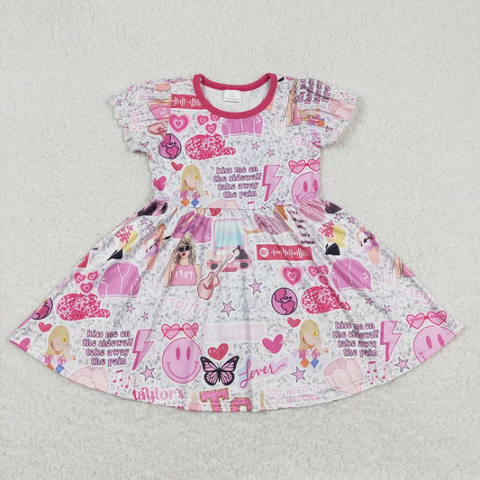 GSD0918 Taylor Pink O-Neck Short Sleeve Dresses for Girls RTS 202508