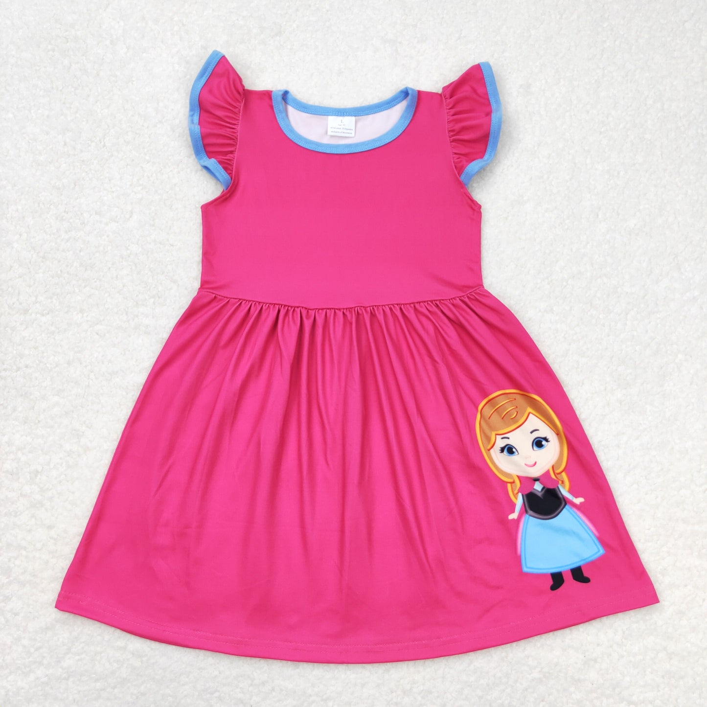 GSD1149 Disney Princess Rose Red  Flying Sleeve Dress Girls Boutique clothes  202404 RTS