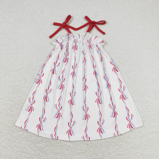 GSD1274 4th of July Bows Sleeveless Dresses for Girls RTS 202509