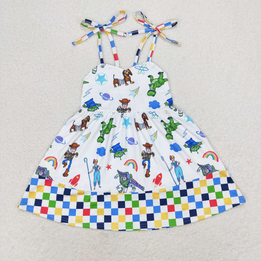 GSD1350 Toy Story Colorful plaid lace halter dress