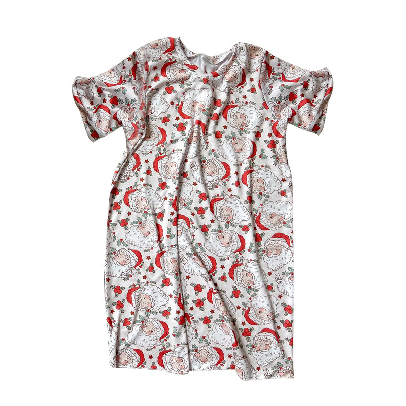 Preorder GSD1441 Santa leaves short sleeve dress