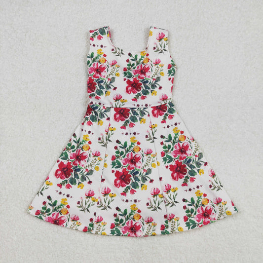 GSD1844 Flower sleeveless Dress Yoga romper dress Girls Summer clothes  202501/202502 RTS