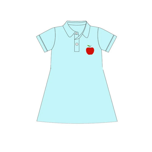 Preorder GSD2014 Apple Polo Mint Green short sleeve dress Girls Boutique Summer clothes  202502 RTS