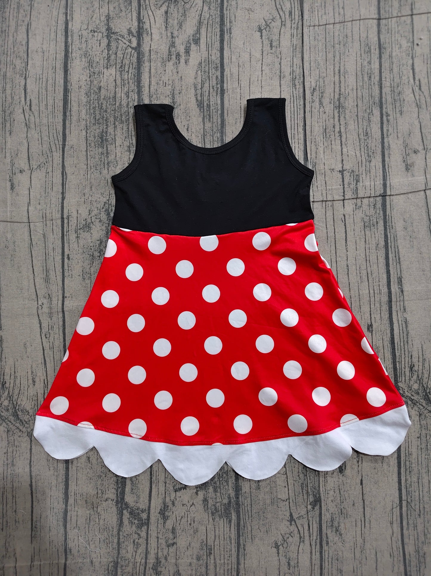 NO MOQ Preorder GSD2037 Black sleeveless red dot lace dresses for Girls 202603