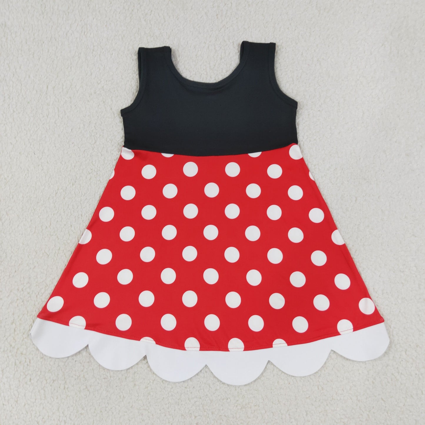 GSD2037 Black sleeveless red dot lace dresses for Girls 202607 RTS