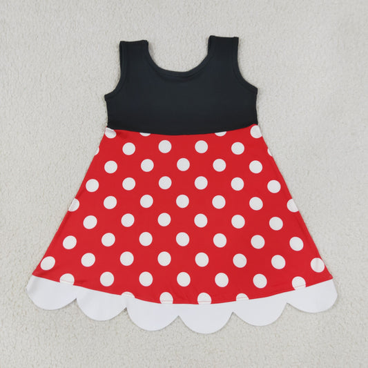 GSD2037 Black sleeveless red dot lace dresses for Girls 202607 RTS