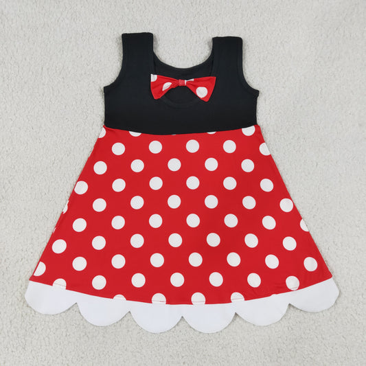 GSD2037 Black sleeveless red dot lace dresses for Girls 202607 RTS
