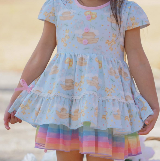 Preorder GSD2050 Blue Pink Cartoon The Lion King short sleeve top skirts shorts set Girls Boutique Summer clothes  202502