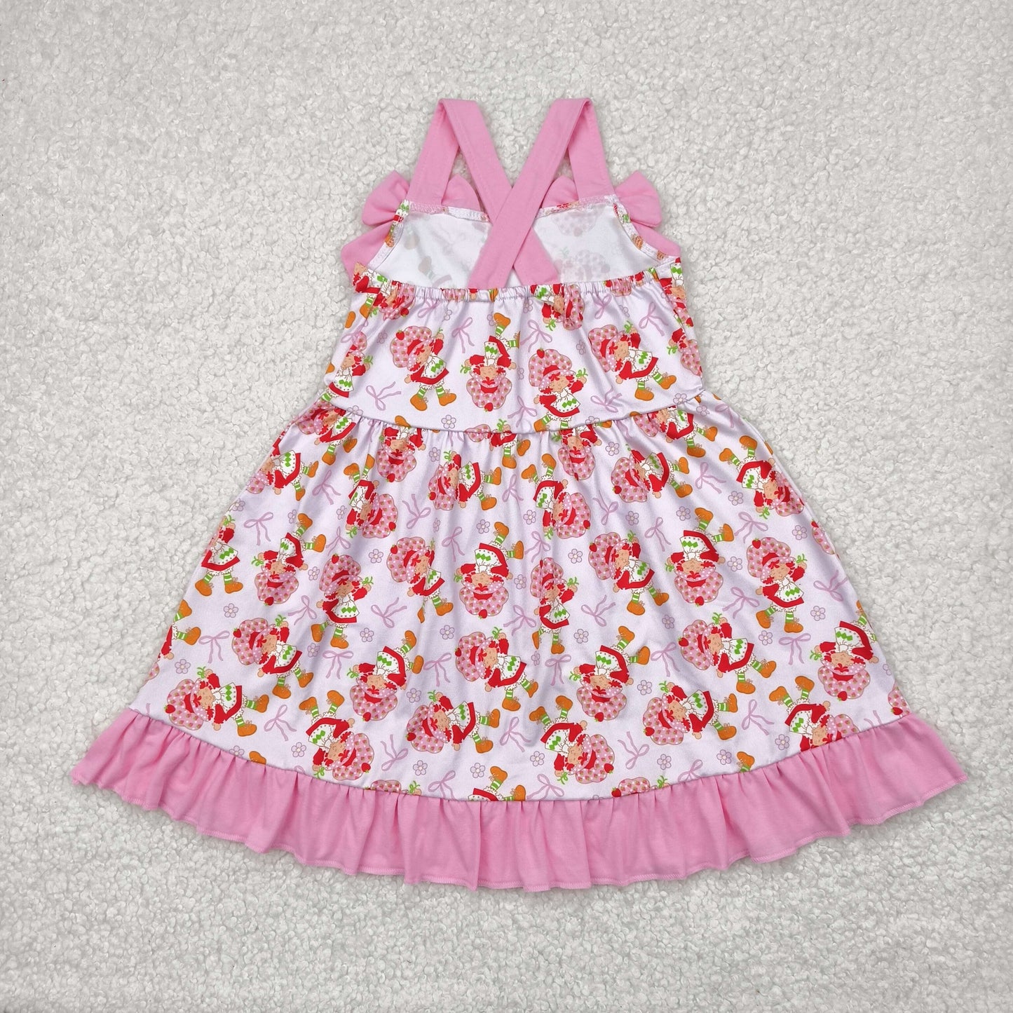 GSD2213 Pink Bows Flower Ruffle Sleeveless Dress Girls Boutique clothes  202504 RTS