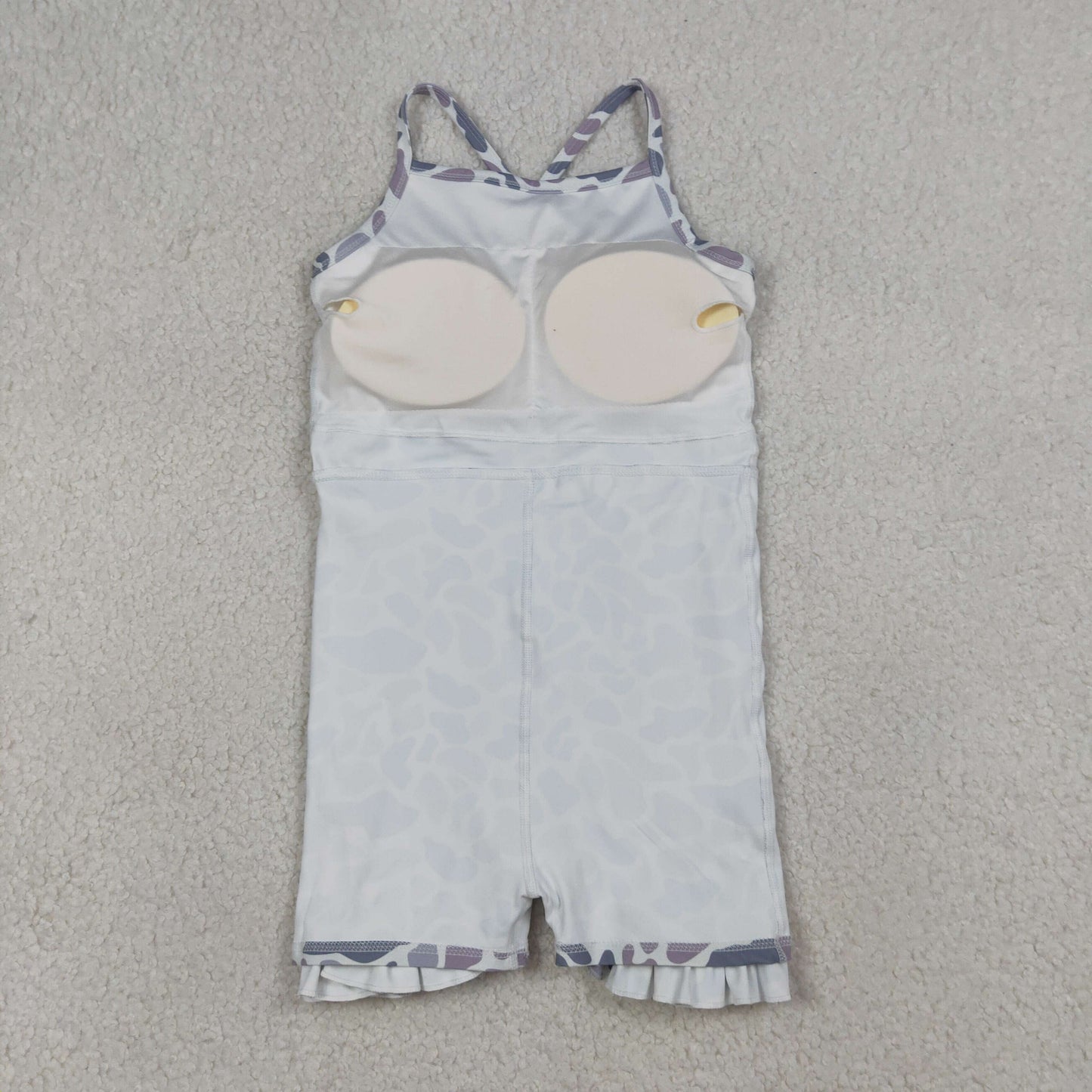 NEW GSD2308 Gray Camouflage Ruffle Halter Yoga Dresses for Girls 202603 RTS