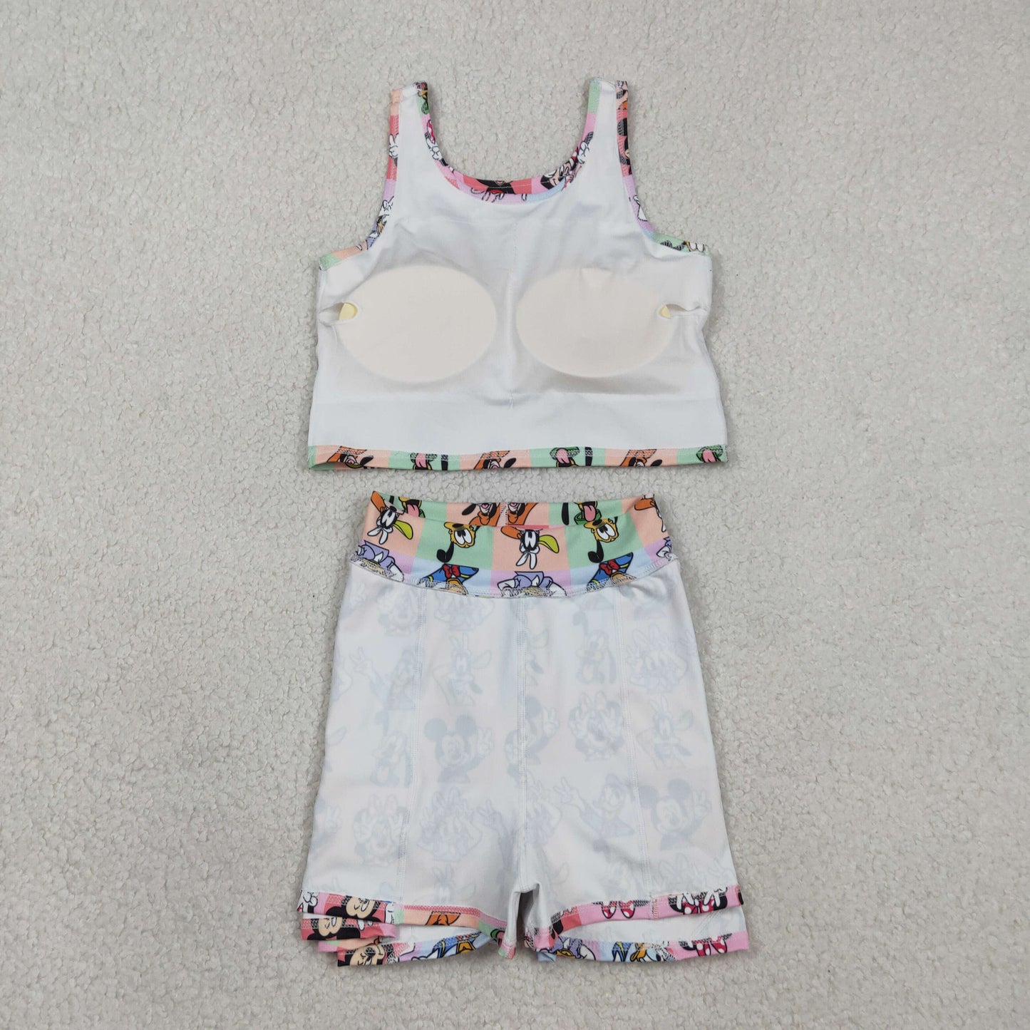 NEW GSD2333 Cartoon Mickey Mouse Sleeveless Vest Skirts Shorts Girls Yoga Sets 202602 RTS