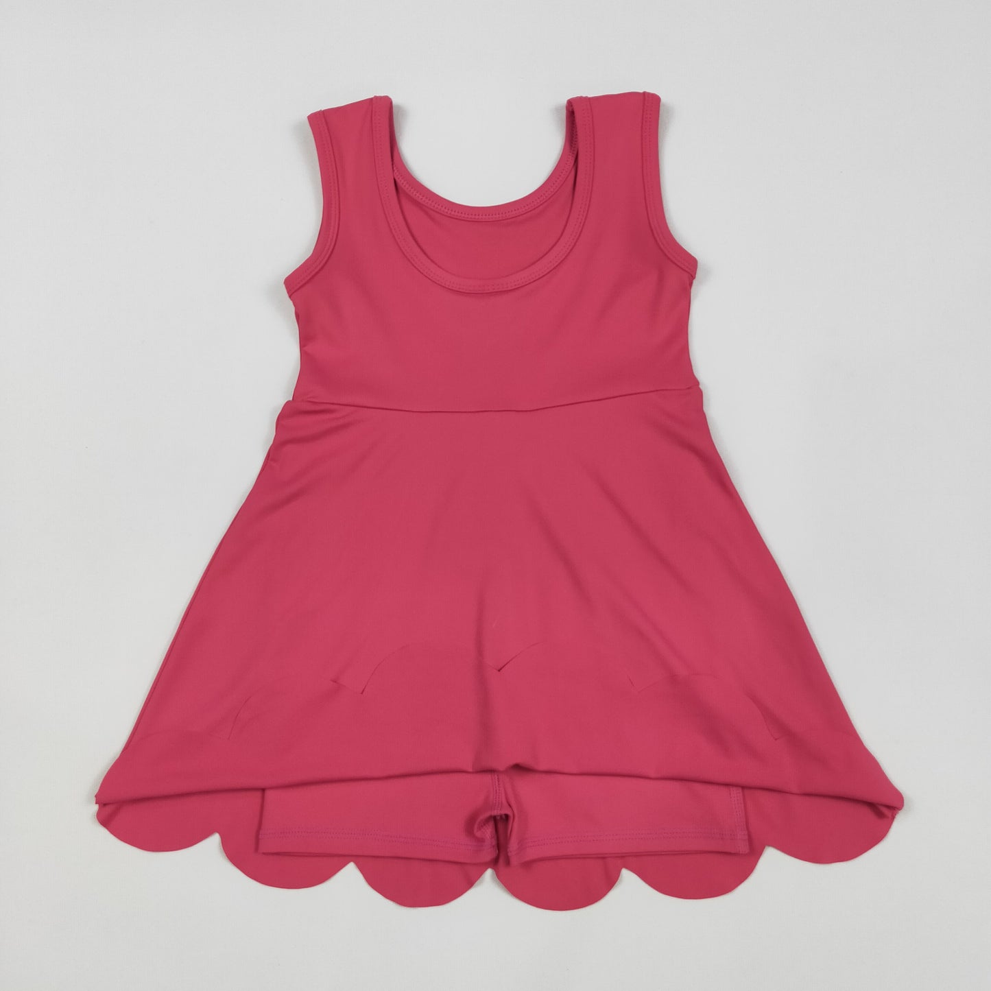 GSD2352  Yoga outfit Pure Rose Red Sleeveless Dress Girls Clothes  202505 RTS