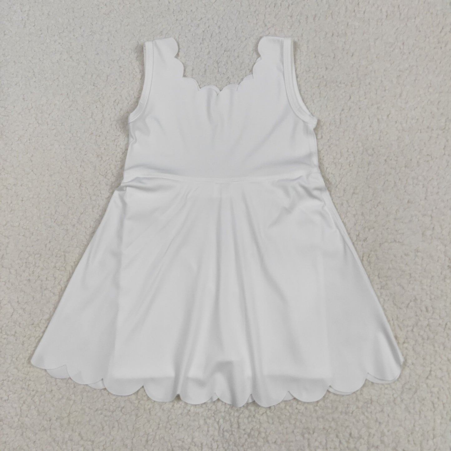 GSD2370 Pure White Sleeveless Yoga Dress Boutique Girls Clothes  202505 RTS