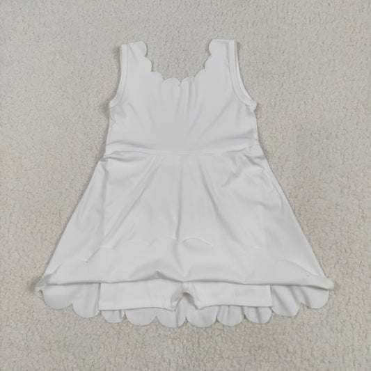 GSD2370 Pure White Sleeveless Yoga Dress Boutique Girls Clothes  202505 RTS