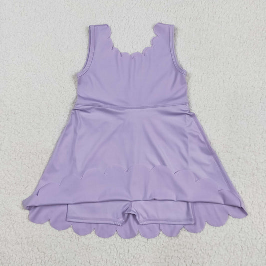 GSD2372 Pure Purple Sleeveless Yoga Dress Boutique Girls Clothes  202505 RTS