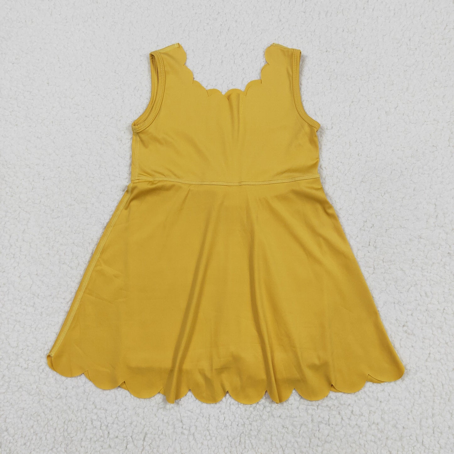 GSD2373 Pure Yellow Sleeveless Yoga Dress Boutique Girls Clothes  202506 RTS