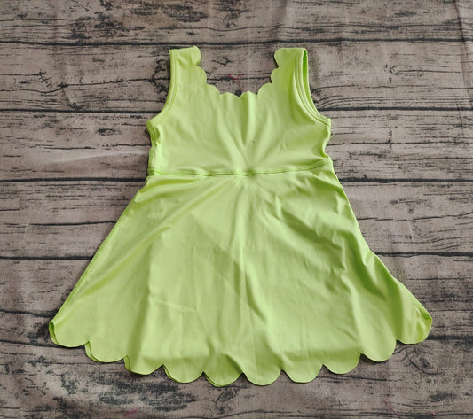 preorder GSD2374 Pure Light Green Sleeveless Yoga Dress Boutique Girls Clothes  202503