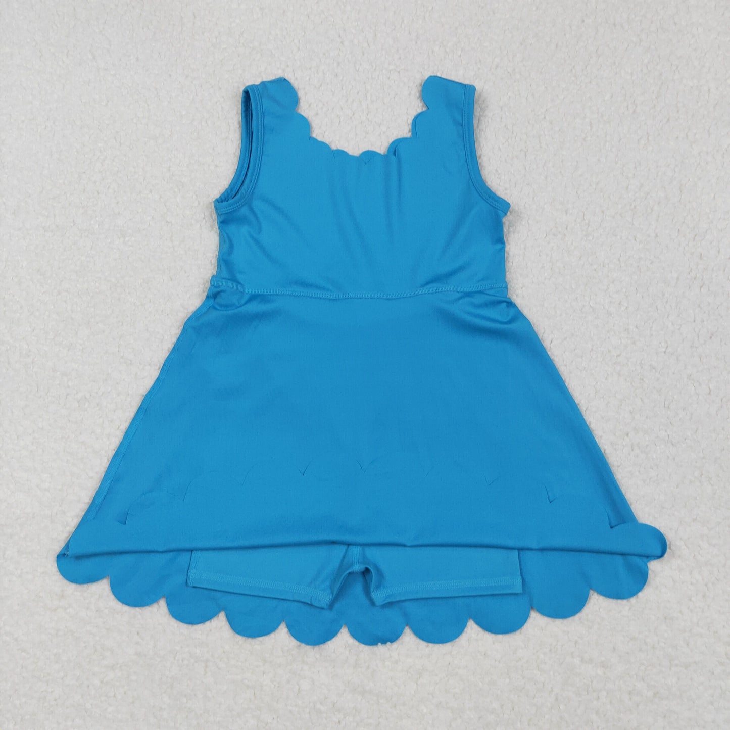GSD2375 Pure Blue Sleeveless Yoga Dress Boutique Girls Clothes  202506 RTS