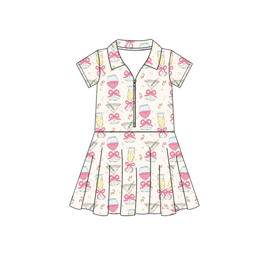 preorder GSD2405 Beige Pink Bows Zippy Dress Boutique Yoga Girls Clothes 202503