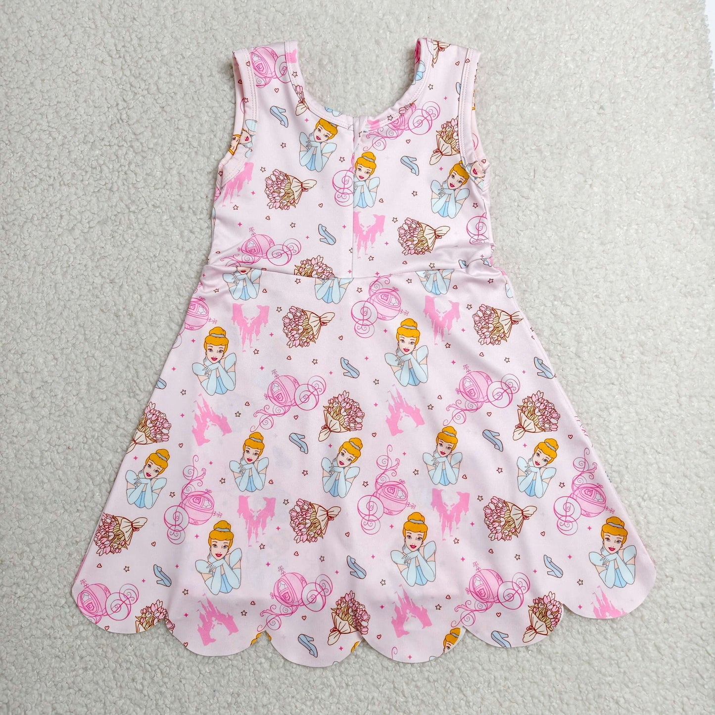 GSD2489 Kids Yoga Dress Pumpkin Car Princess Pink Sleeveless Dress Girls Boutique Clothes  202606 RTS