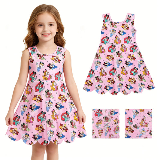 GSD2491 Kids Yoga Dress Disney Princess Pink Sleeveless Dresses for Girls 202605 RTS