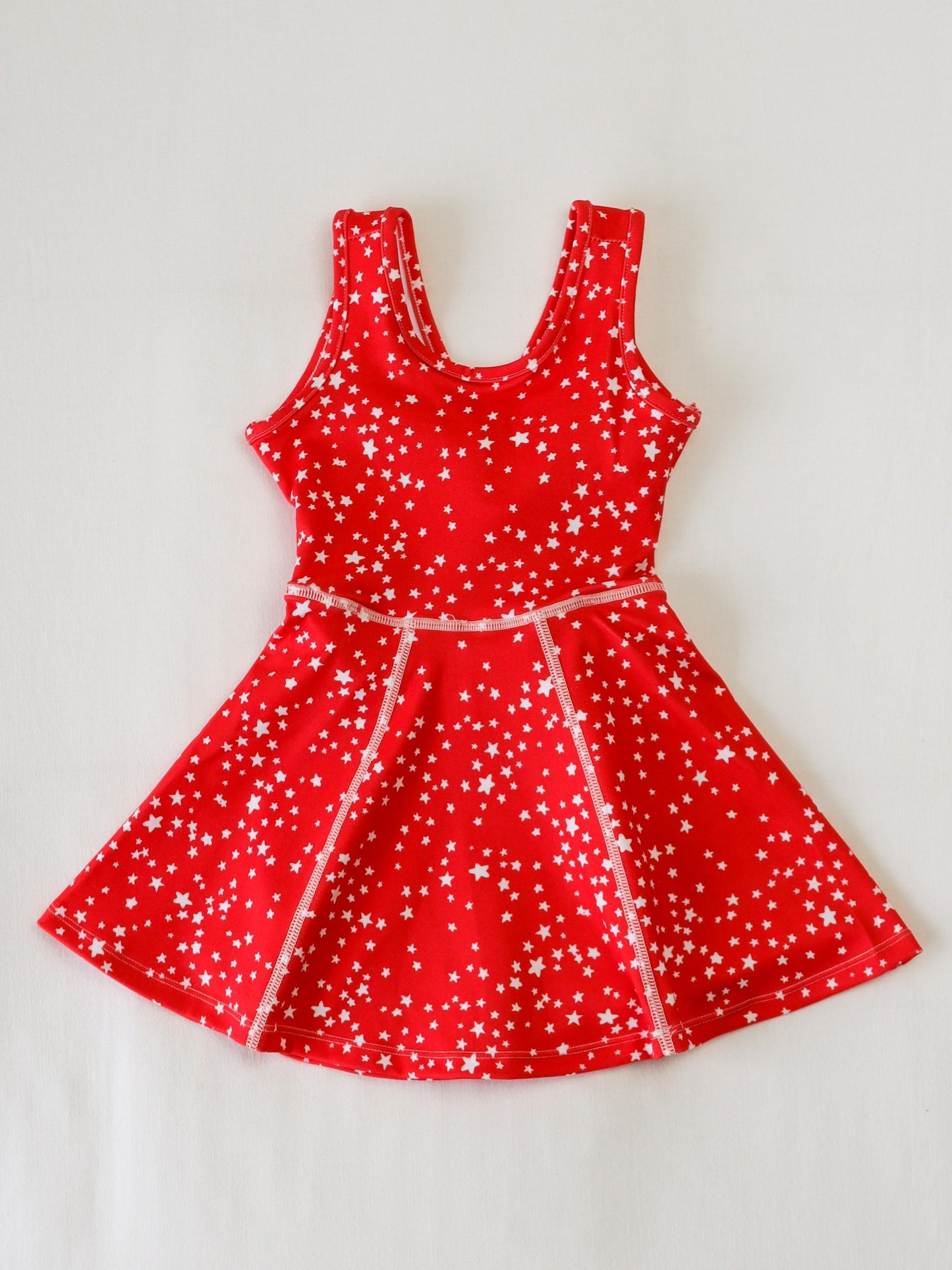 Preorder GSD2511 star red yoga dress girls boutique sleeveless dress 202504