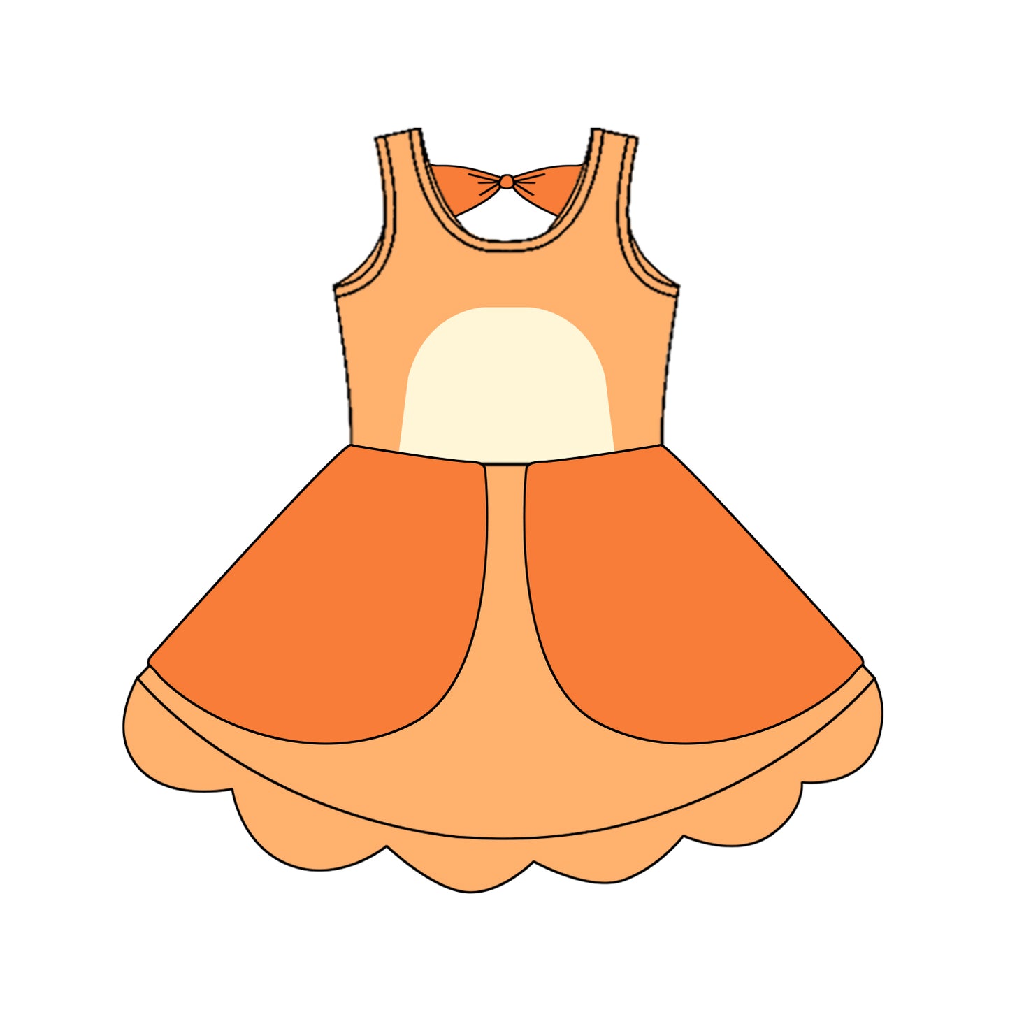 Preorder GSD2514 Bluey orange sleeveless dress Girls Boutique Summer clothes  202504